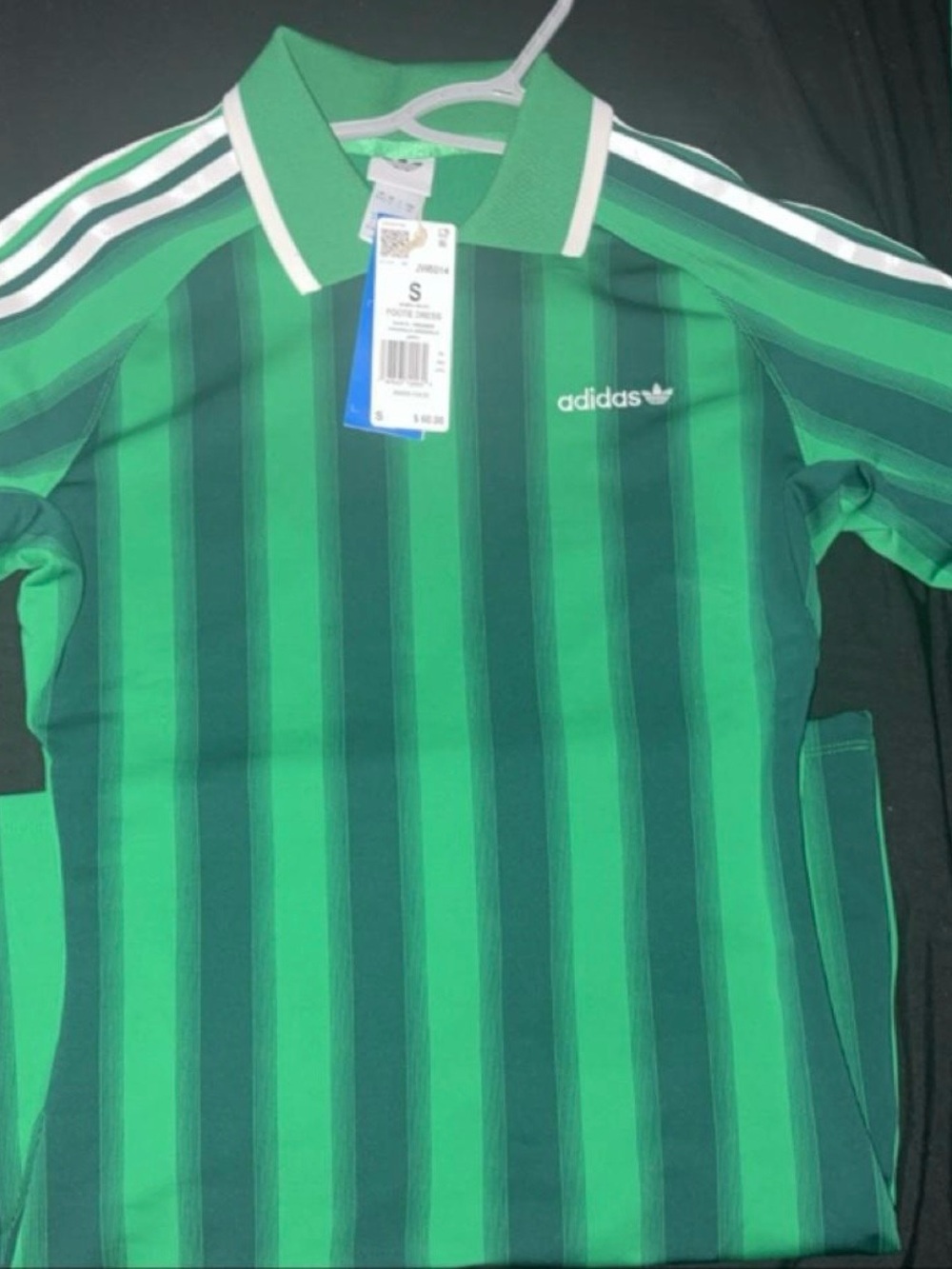 adidas Green Striped Polo Dress